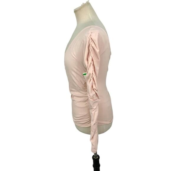 Open Edit Off The Shoulder Ruched Long Sleeve Top Pink Size Medium NWOT - Picture 5 of 8